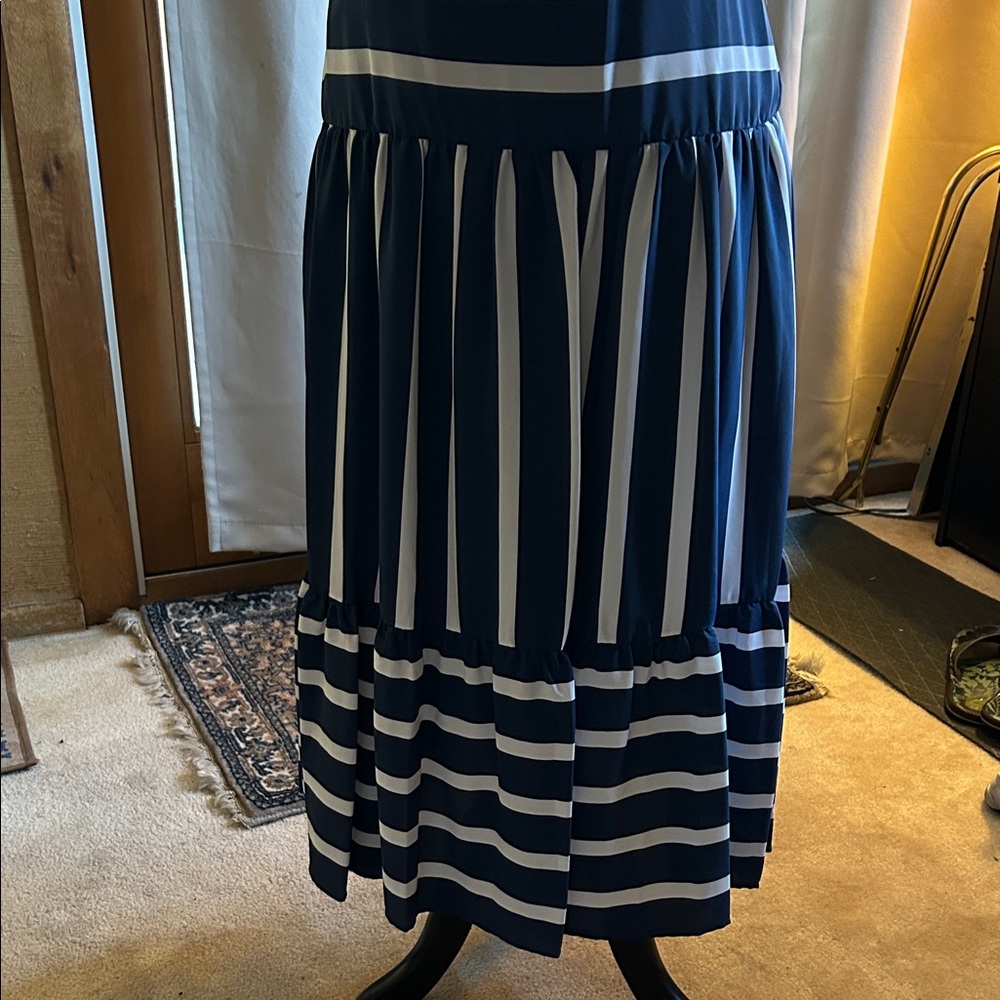 Sam Edelman Navy and White Midi Dress - Picture 3 of 8